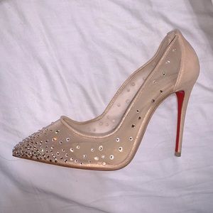 Christian Louboutin Follies Mesh Strass Pumps 100mm